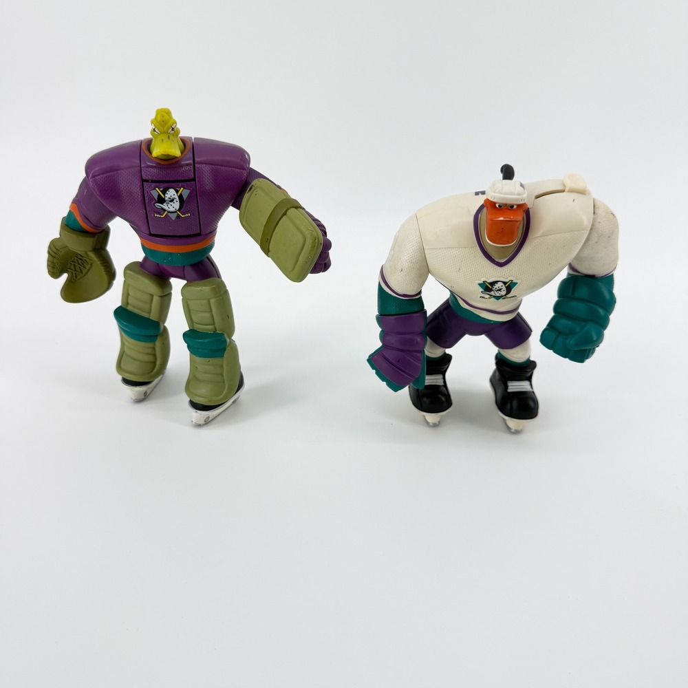 Vintage Disney Mighty Ducks Action Figures Wildwing Grin Hockey Gear